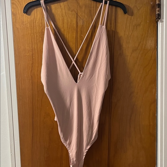 Blue Blush Soft Pink V-Neck Bodysuit - Picture 1 of 5